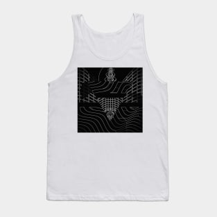 Black And White Geometric Eyes Pattern Tank Top